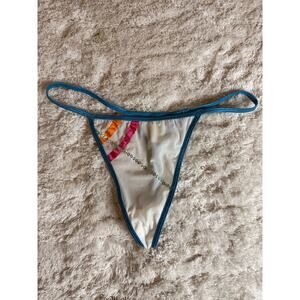 NWOT Vintage Fruit of the Loom Sheer Mesh Rhinestone Thong Panties Size 7/L